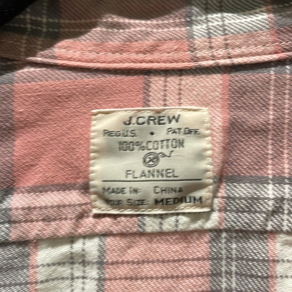 VINTAGE - J. CREW FLANNEL sz. M pink/beige/grey - Picture 2 of 6